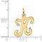 14K Gold Polished Fancy Initial Letter K Charm Pendant Jewerly 20mm x 11mm
